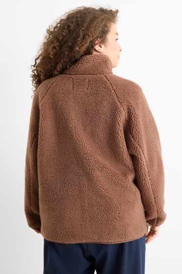 Women - Teddy fur jacket - brown