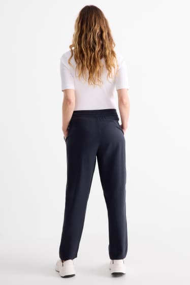 Women - Cloth trousers - high waist - tapered leg - dark blue
