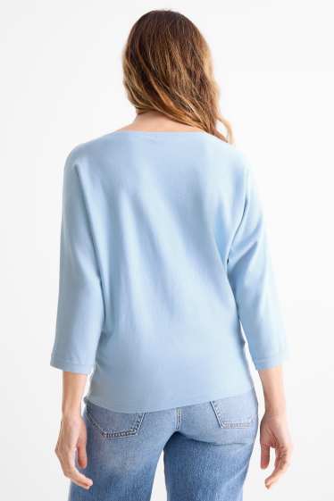 Femmes - Pull en maille fine - bleu clair