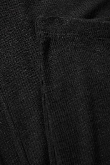 Dona - Leggings acampanats - acanalats - gris fosc