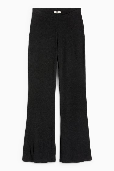 Dona - Leggings acampanats - acanalats - gris fosc