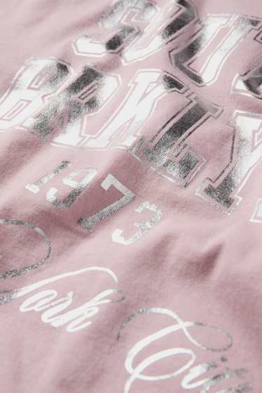 Děti - dívky - Brooklyn - tričko s krátkým rukávem - s lesklými efekty - růžová