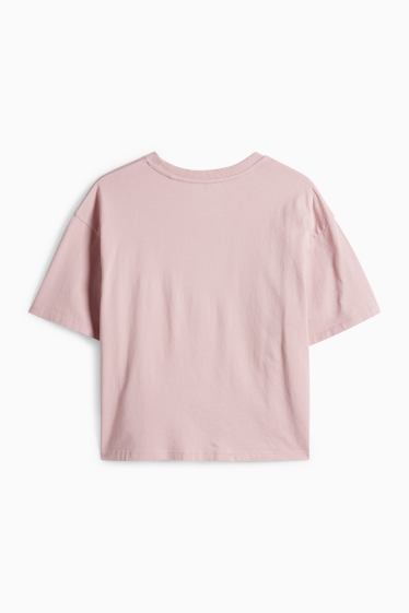 Děti - dívky - Brooklyn - tričko s krátkým rukávem - s lesklými efekty - růžová