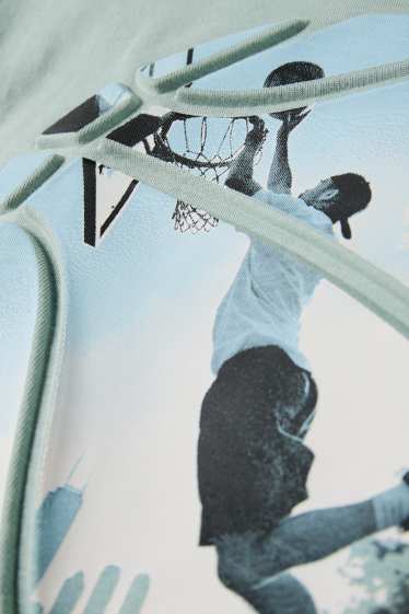 Children Boys - Basketball - short sleeve T-shirt - green