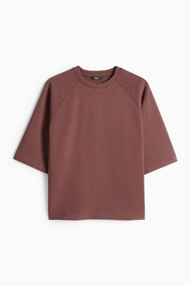 Donna - Felpa oversize - marrone scuro