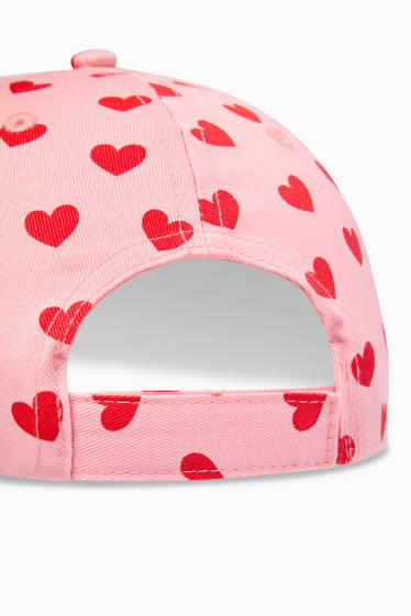 Enfants filles - Minnie Mouse - casquette de baseball - à motifs - rose / rouge