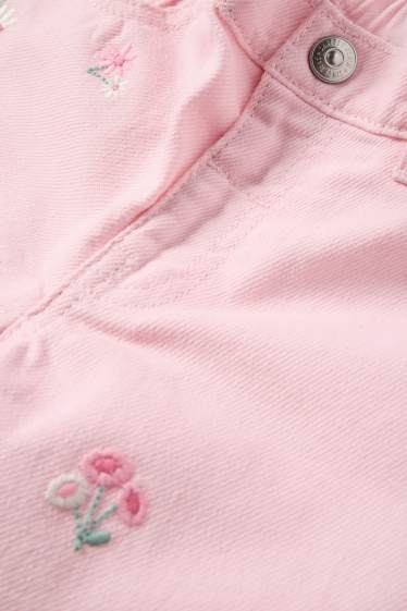 Kinder Mädchen - Blume - Stoffhose - rosa