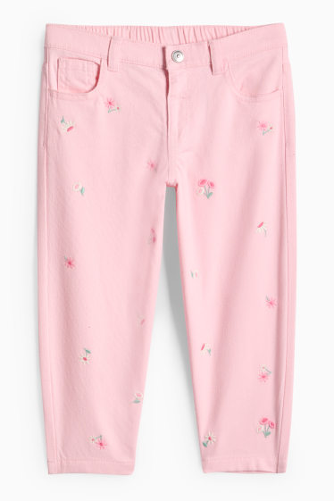 Kinder Mädchen - Blume - Stoffhose - rosa