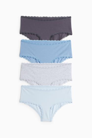 Dámské - Multipack 4 ks - kalhotky hipster - modrá/šedá