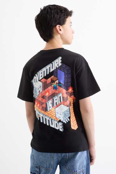 Kinder Jungen - Minecraft - Kurzarmshirt - schwarz