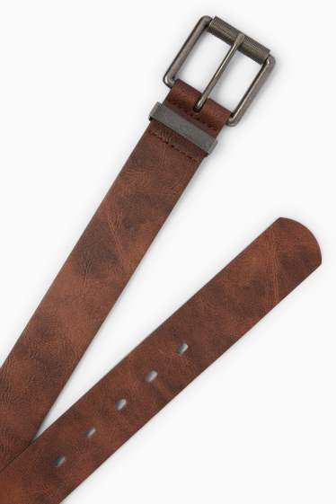 Herren - Gürtel - Lederimitat - braun