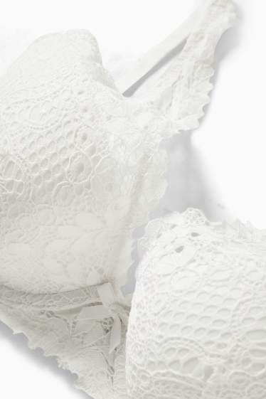 Women - Underwire bra - PLUNGE - padded - white