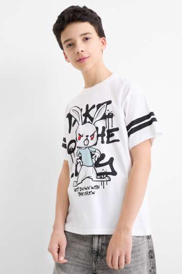 Children Boys - Multipack of 2 - graffiti - short sleeve T-shirt - black / white