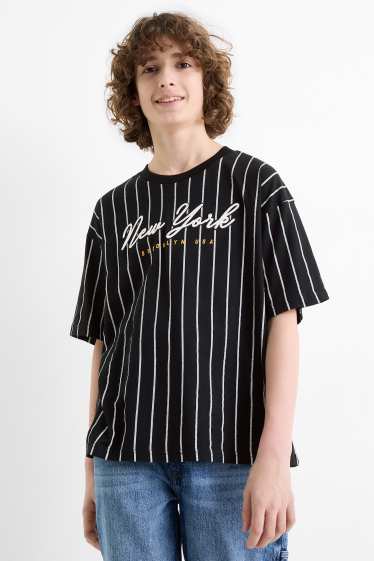 Bambini - New York - t-shirt - a righe - nero / bianco