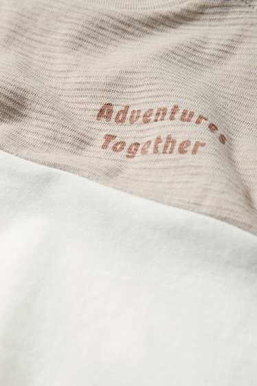 Baby Buben - Kamel und Eidechse - Baby-Kurzarmshirt - beige