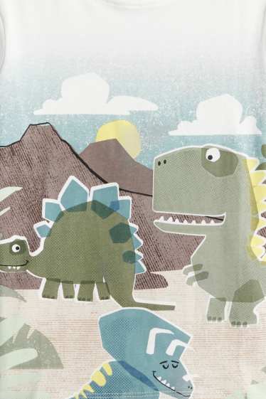 Nen - Paquet de 3 - dinosaures - samarreta de mànigues curtes - blanc/verd