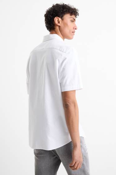 Men - Shirt - regular fit - button-down collar - white