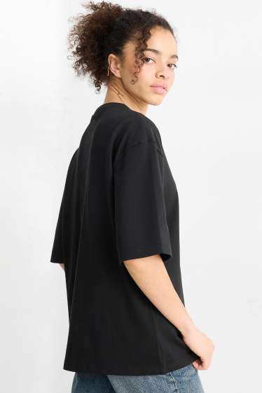 Femei - Tricou - supradimensionat - negru