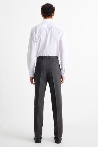 Heren - Broek - regular fit - stretch - met structuur - donkergrijs