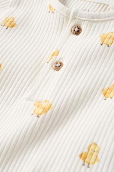 Unisex - Chicks - baby bodysuit - ribbed - cremewhite