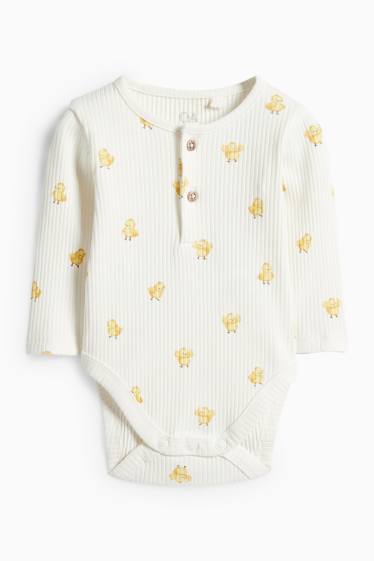 Unisex - Chicks - baby bodysuit - ribbed - cremewhite