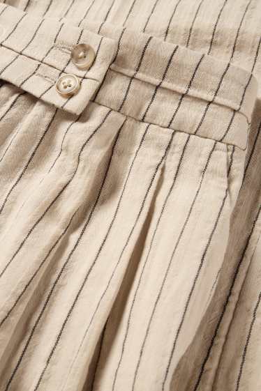 Femei - Pantaloni de stofă - talie medie - wide leg - structurați - negru / nej