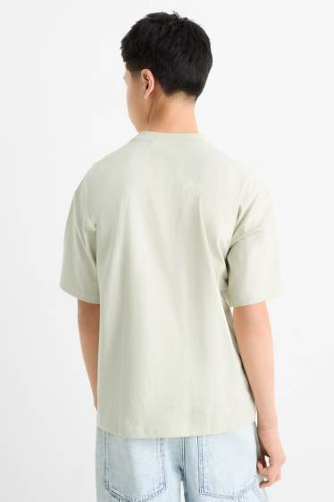 Children Boys - Bunny rabbit - short sleeve T-shirt - black / beige