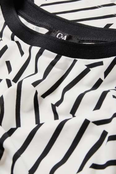 Donna - T-shirt - relaxed fit - fantasia - bianco / nero