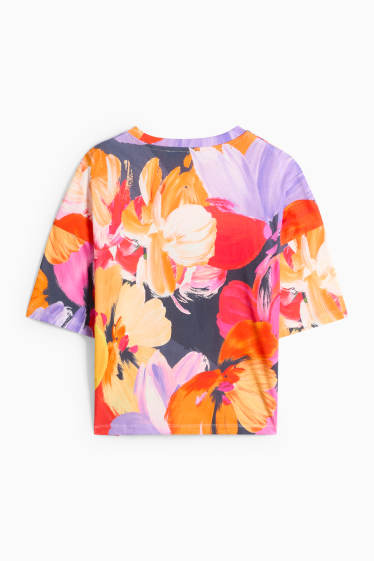 Damen - T-Shirt - Relaxed Fit - geblümt - bunt
