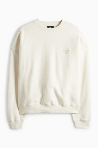 Herren - Sweatshirt - strukturiert - cremefarben