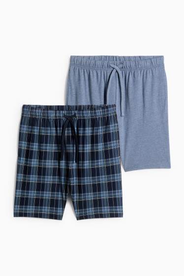 Herren - Multipack 2er - Pyjama-Shorts - dunkelblau