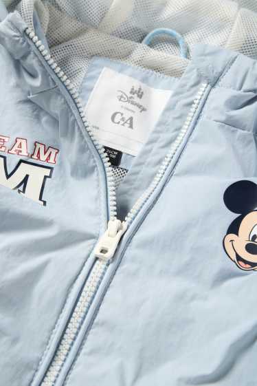 Baby Jungen - Micky Maus - Jacke mit Kapuze - wasserabweisend - hellblau