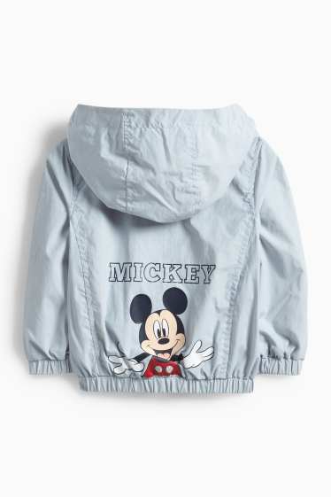 Baby Jungen - Micky Maus - Jacke mit Kapuze - wasserabweisend - hellblau