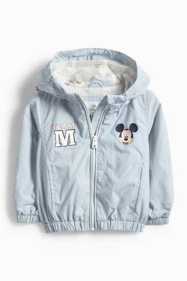 Baby Jungen - Micky Maus - Jacke mit Kapuze - wasserabweisend - hellblau