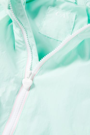 Kinder Mädchen - Jacke mit Kapuze - wasserabweisend - mintgrün