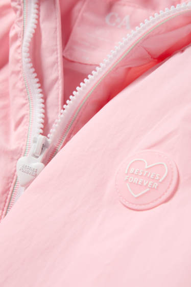 Kinder Mädchen - Jacke mit Kapuze - wasserabweisend - rosa