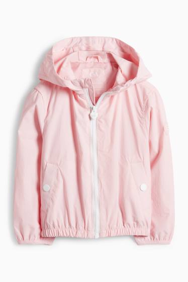 Kinder Mädchen - Jacke mit Kapuze - wasserabweisend - rosa