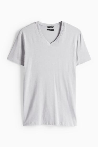 Herren - T-Shirt - Slim Fit - Flex - grau