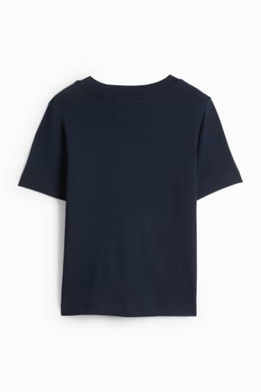 Damen - T-Shirt mit V-Ausschnitt - Slim Fit - dunkelblau
