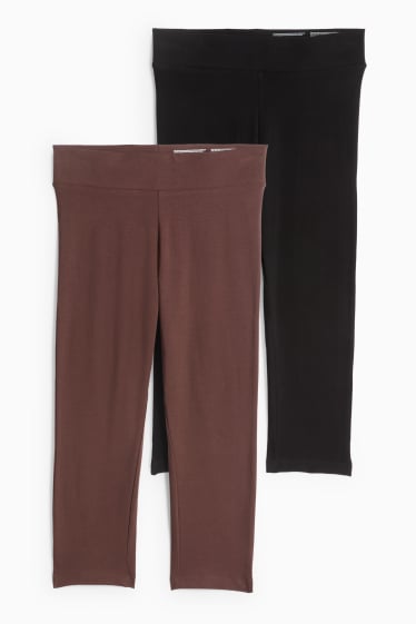 Femmes - Lot de 2 - leggings capri - marron