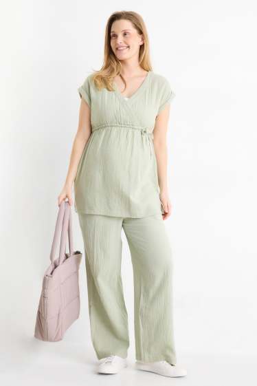 Donna - Pantaloni premaman - relaxed fit - verde chiaro