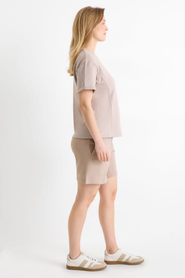Donna - Shorts in felpa premaman - beige