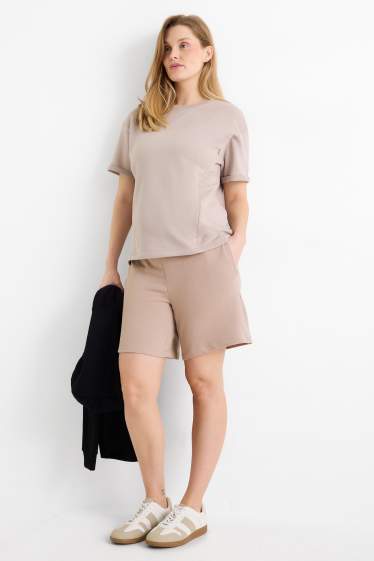 Donna - Shorts in felpa premaman - beige