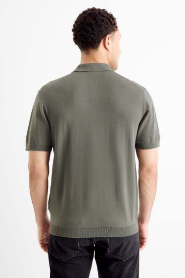 Herren - Strick-Poloshirt - Regular Fit - khaki