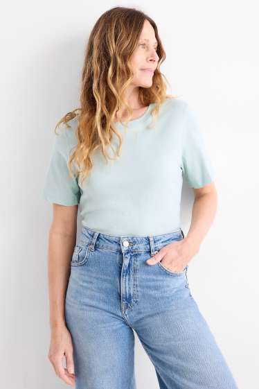 Dona - Samarreta de mànigues curtes - regular fit - verd menta