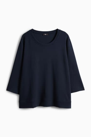Dámské - Tričko s dlouhým rukávem - relaxed fit - tmavomodrá