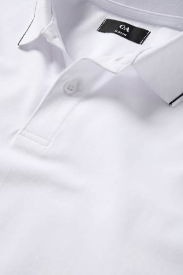Hommes - Polo - slim fit - blanc