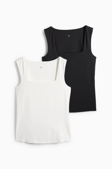 Donna - Confezione da 2 - top - bianco / nero