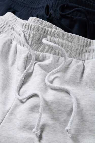 Damen - Multipack 2er - Sweatshorts - hellgrau / dunkelblau