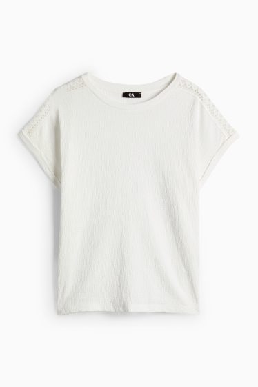 Damen - T-Shirt - Regular Fit - weiß